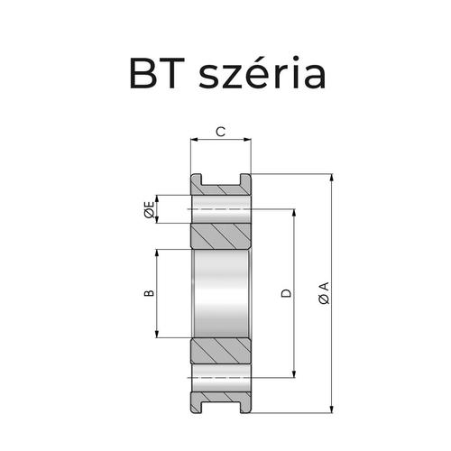 A BT szériájú dugattyú méret rajza