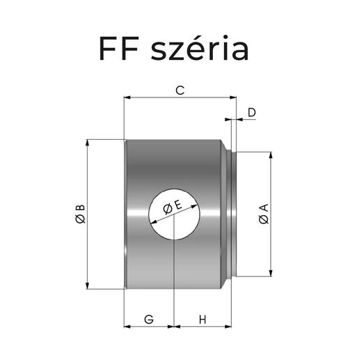 Az FF szériájú nehéz hengerfenék méret rajza